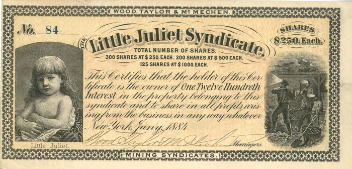 Little Juliet Syndicate - Stock Certificate